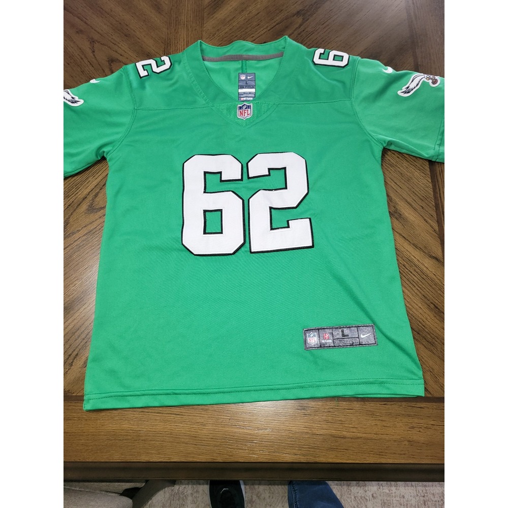 Nike Kids Kelly Green Jason Kelce Jersey with White #62